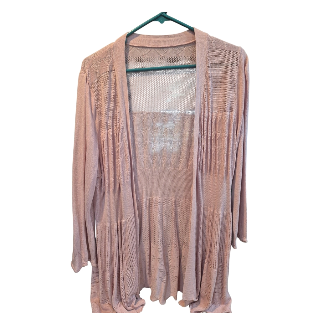 BloomChic Light Pink Open-Front Cardigan